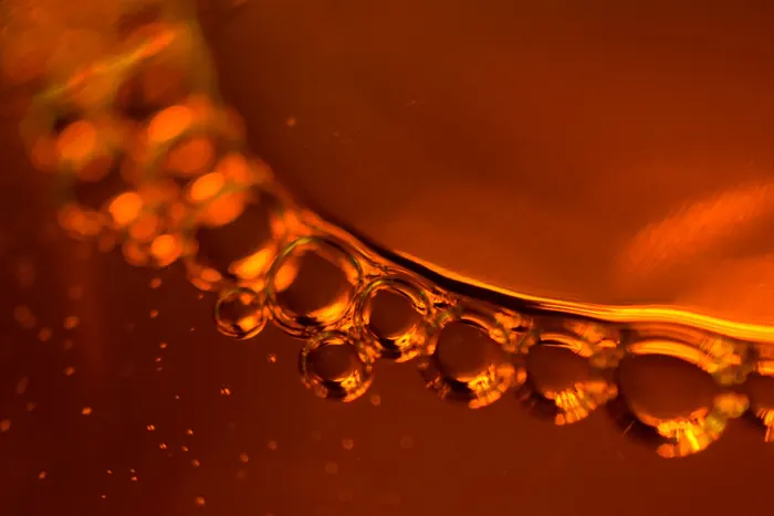 Amber botanical macro texture
