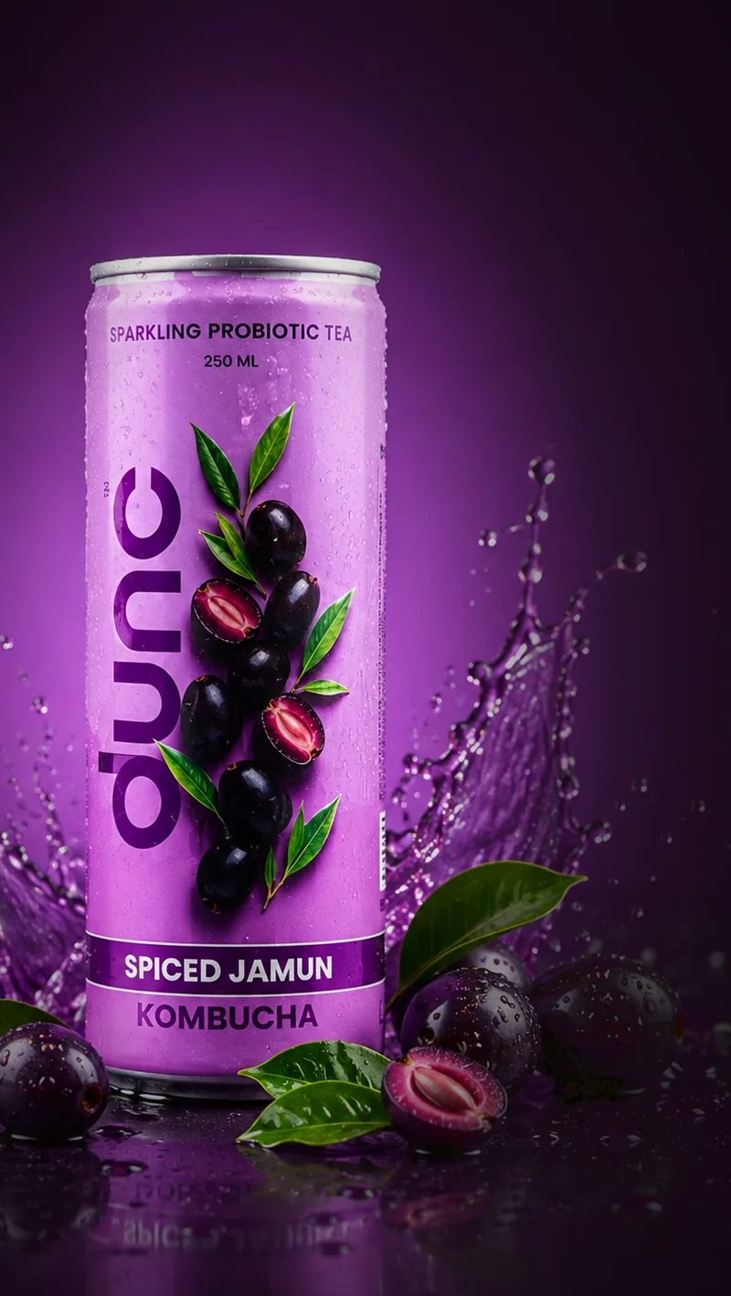 DUNC Spiced Jamun sparkling kombucha — 250 ml can